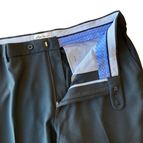 Peter Millar Flat Front Chino Trouser Pants Men's 36x30 Navy Blue EB50 - Picture 4 of 9
